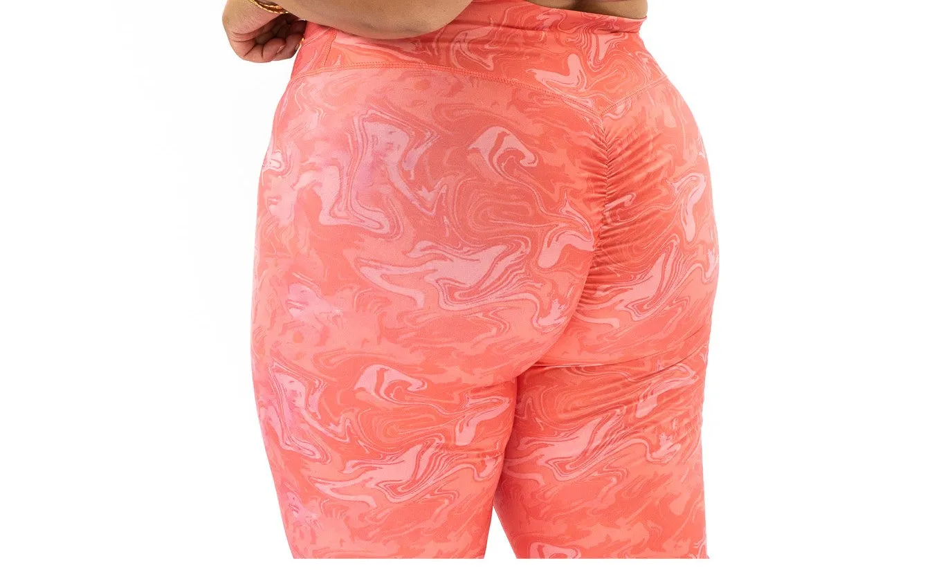 PEACH MARBLE SCRUNCH BUM LEGGINGS sold by FitEet product image thumbnail 3