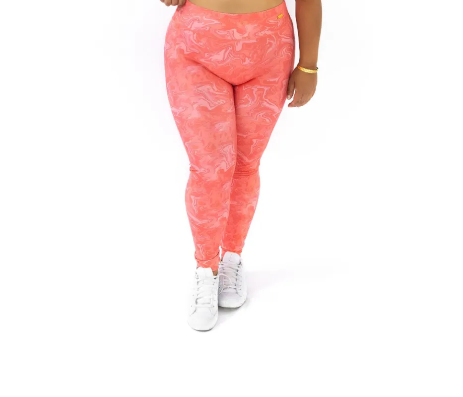 PEACH MARBLE SCRUNCH BUM LEGGINGS sold by FitEet