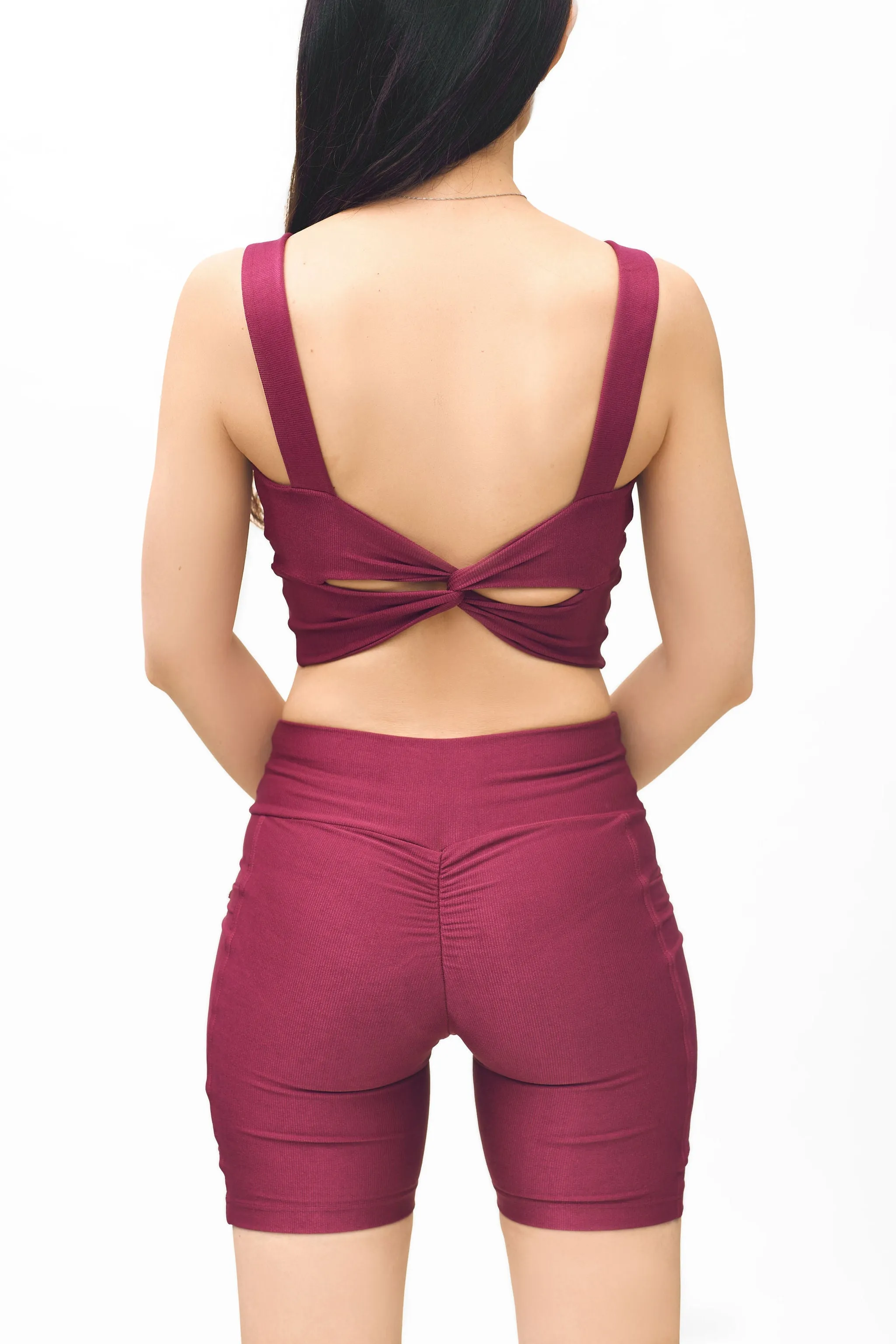 Revive 6” Pocket Leggings- Burgundy Bliss sold by FitEet product image thumbnail 2