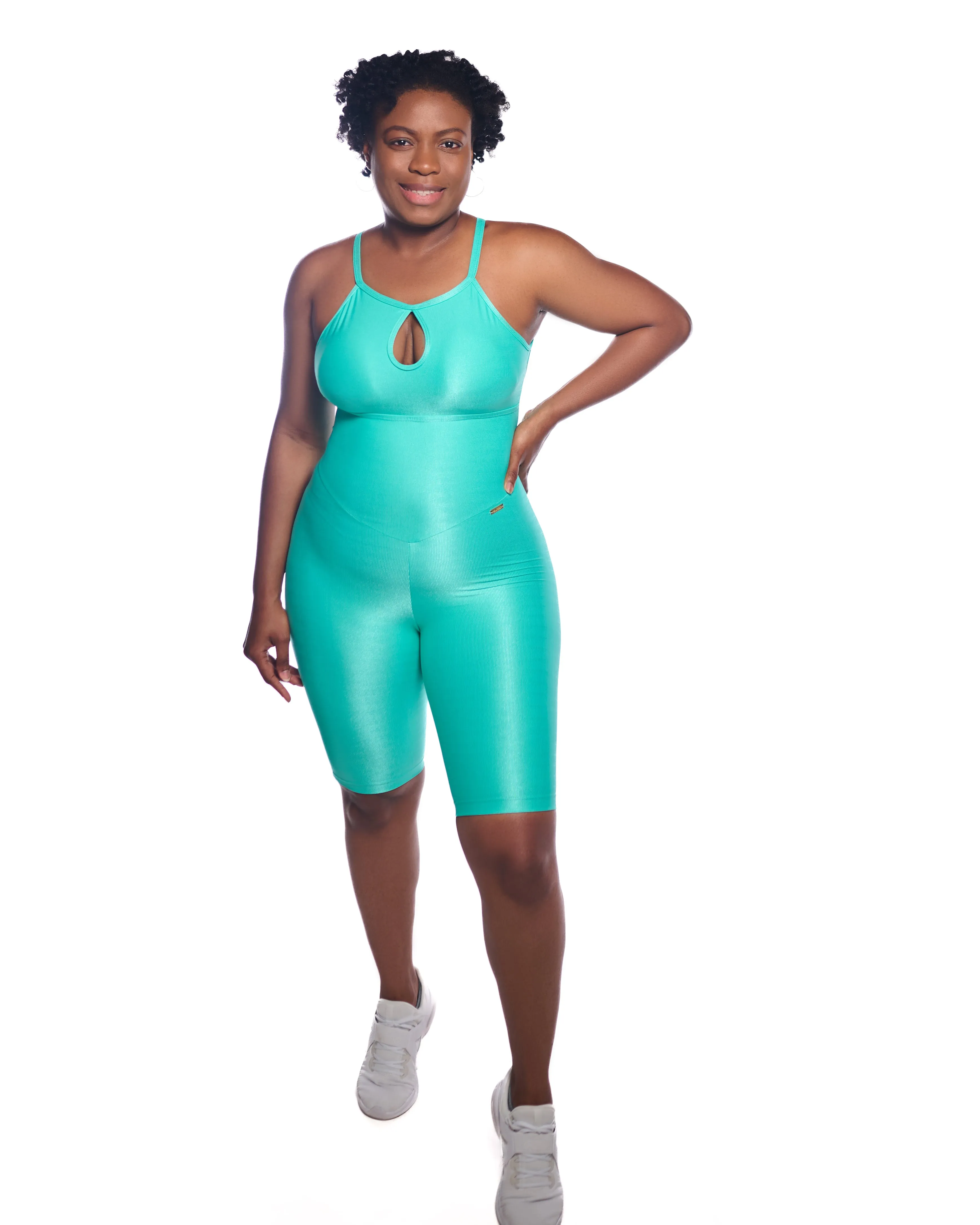 ELEVATE BIKER SHORTS JUMPSUIT AQUAMARINE sold by FitEet