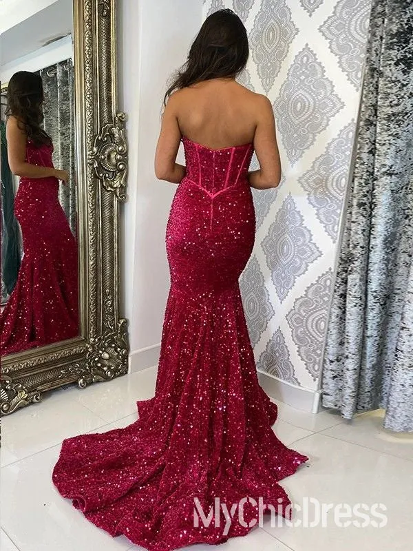 Fully Glitter Sequins Prom Dress Sweetheart Strapless Formal Gowns sold by My Chic Dress product image thumbnail 4