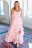 A-Line Strapless Tiered Green Formal Dress V-Neck Layered Prom Gown Chiffon sold by My Chic Dress