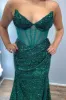 Mermaid Emerald Green Prom Dresses V Neck Sequin Long Evening Dress sold by My Chic Dress