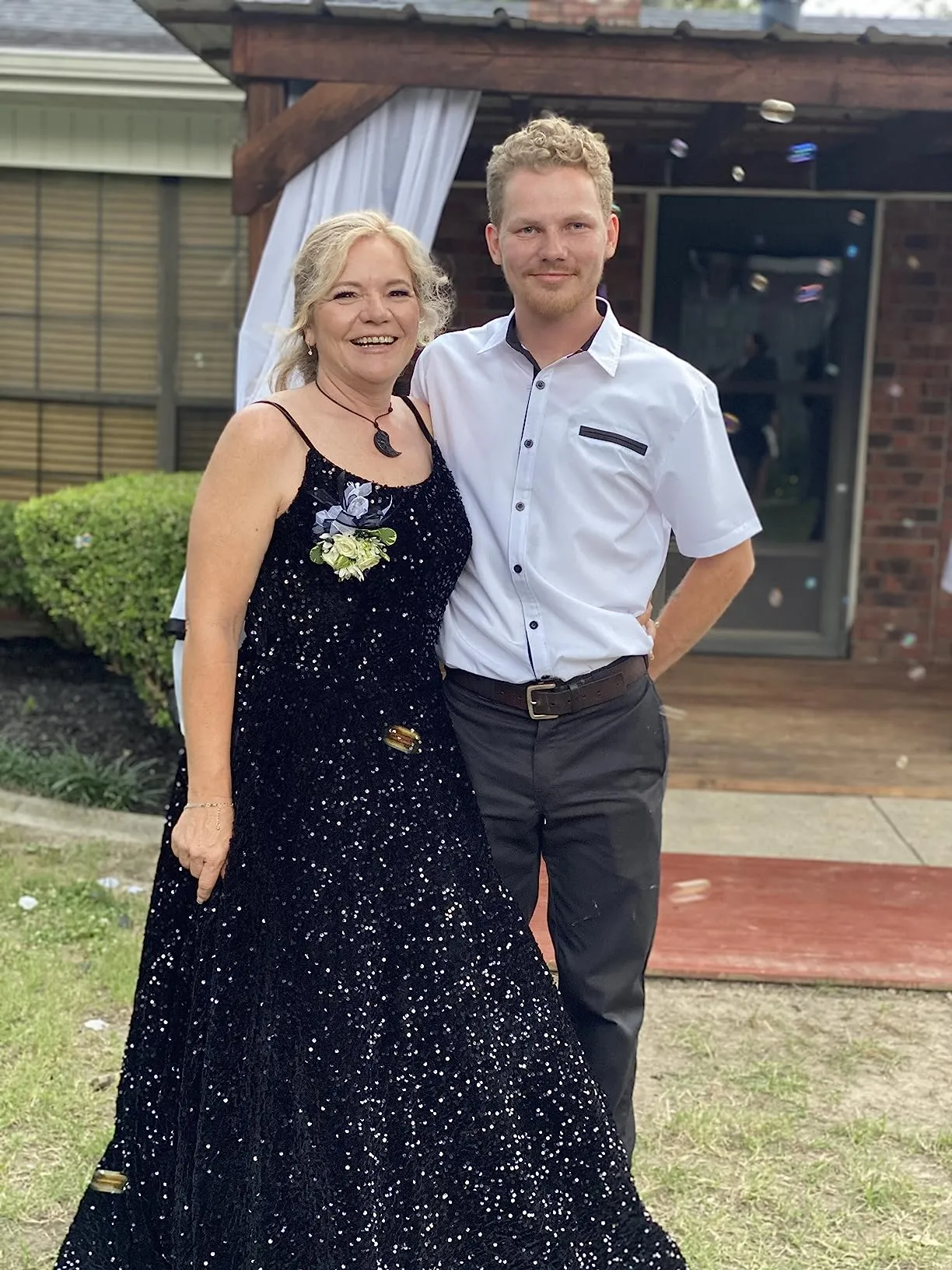 Sequin Long Formal Ball Gowns Spaghetti Straps Prom Dresses with Pockets sold by My Chic Dress product image thumbnail 3