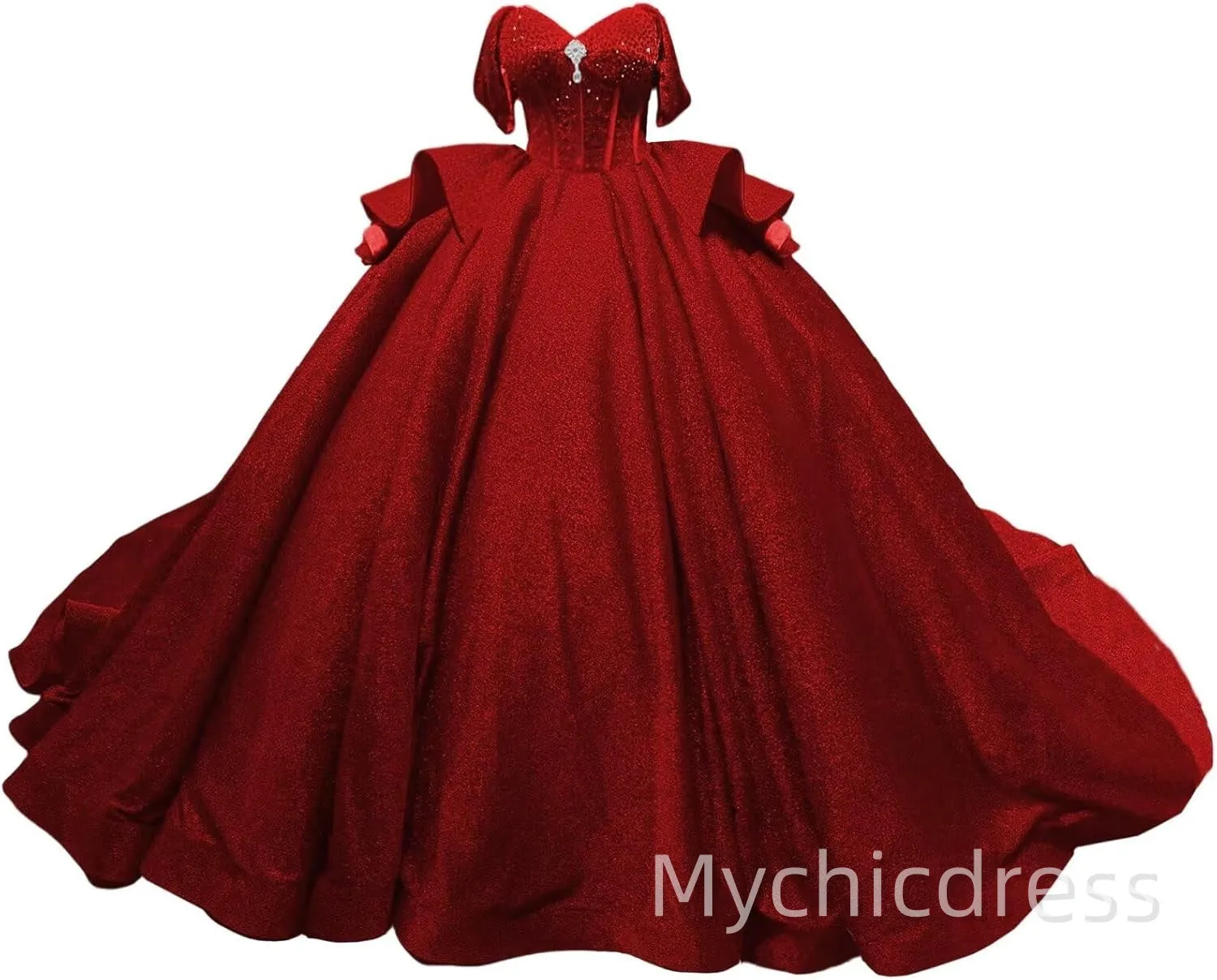 Puffy Quinceanera Dress Royal Blue Layered Sweet 16 Dresses Beaded sold by My Chic Dress product image thumbnail 3