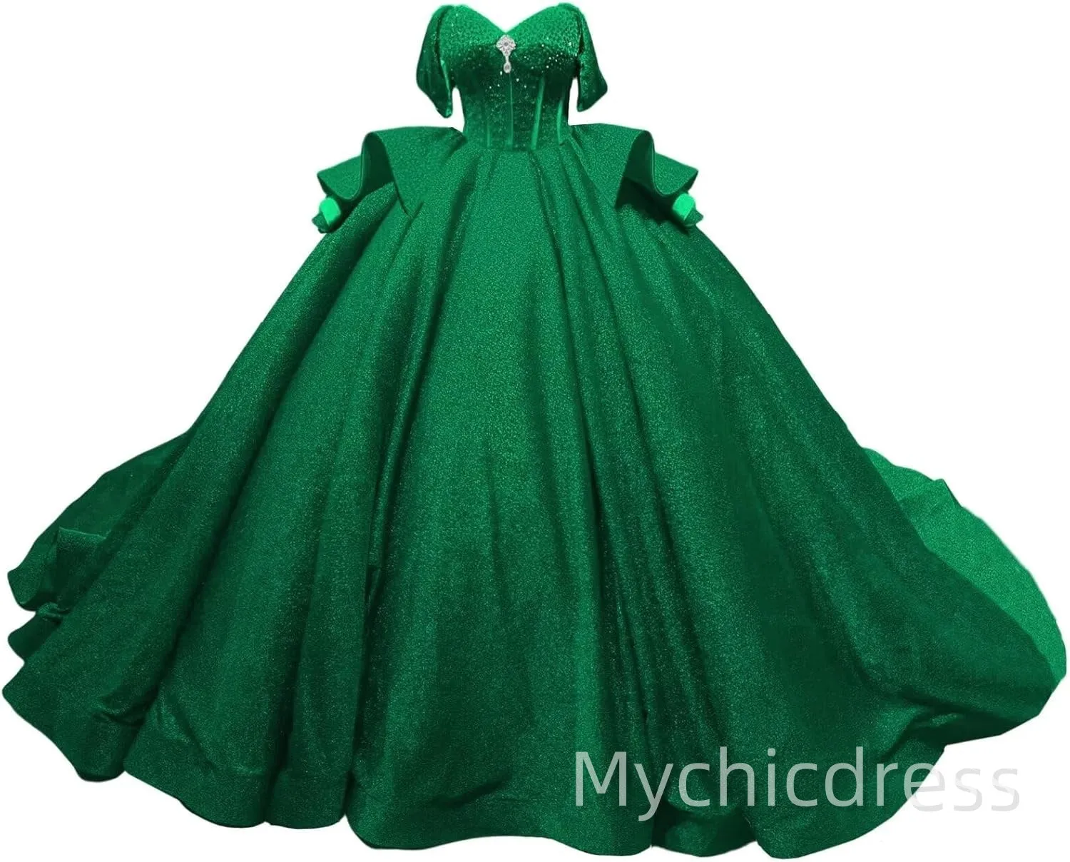 Puffy Quinceanera Dress Royal Blue Layered Sweet 16 Dresses Beaded sold by My Chic Dress product image thumbnail 5