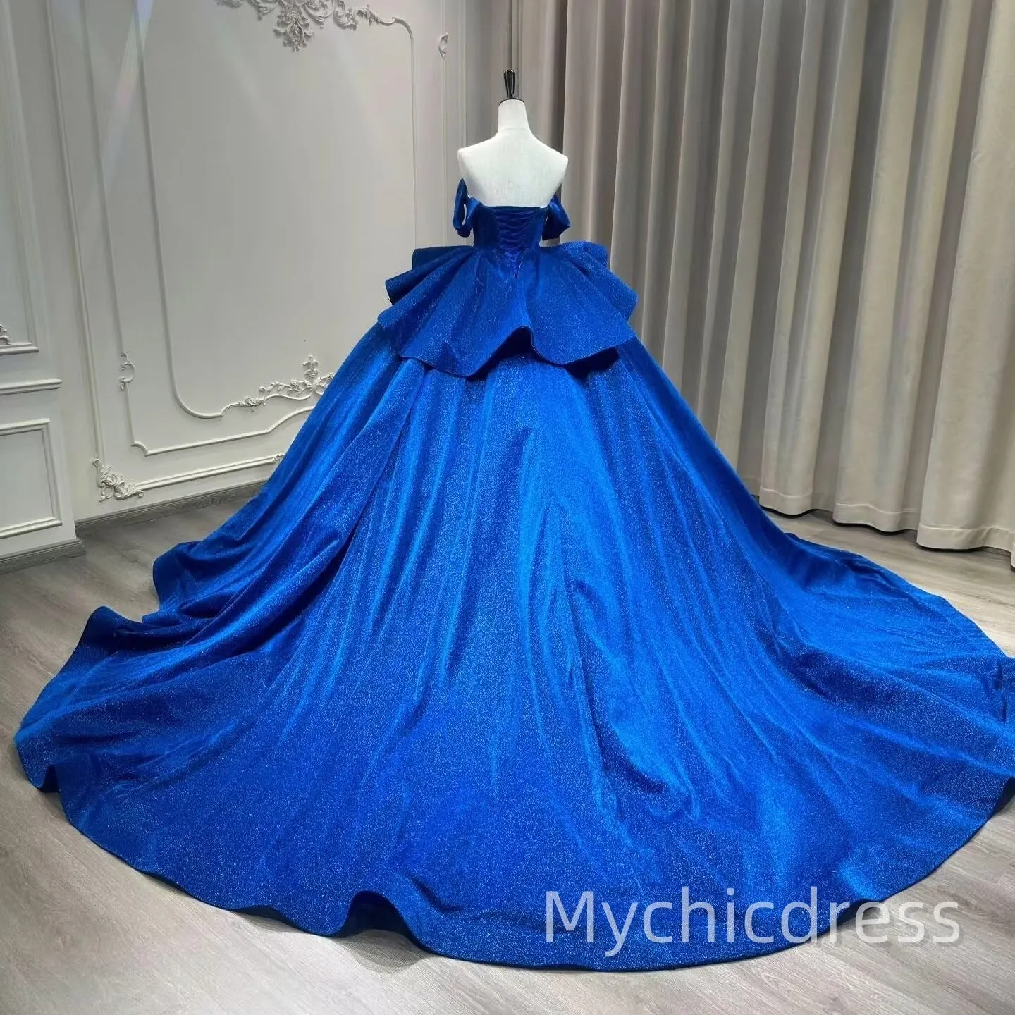 Puffy Quinceanera Dress Royal Blue Layered Sweet 16 Dresses Beaded sold by My Chic Dress product image thumbnail 2