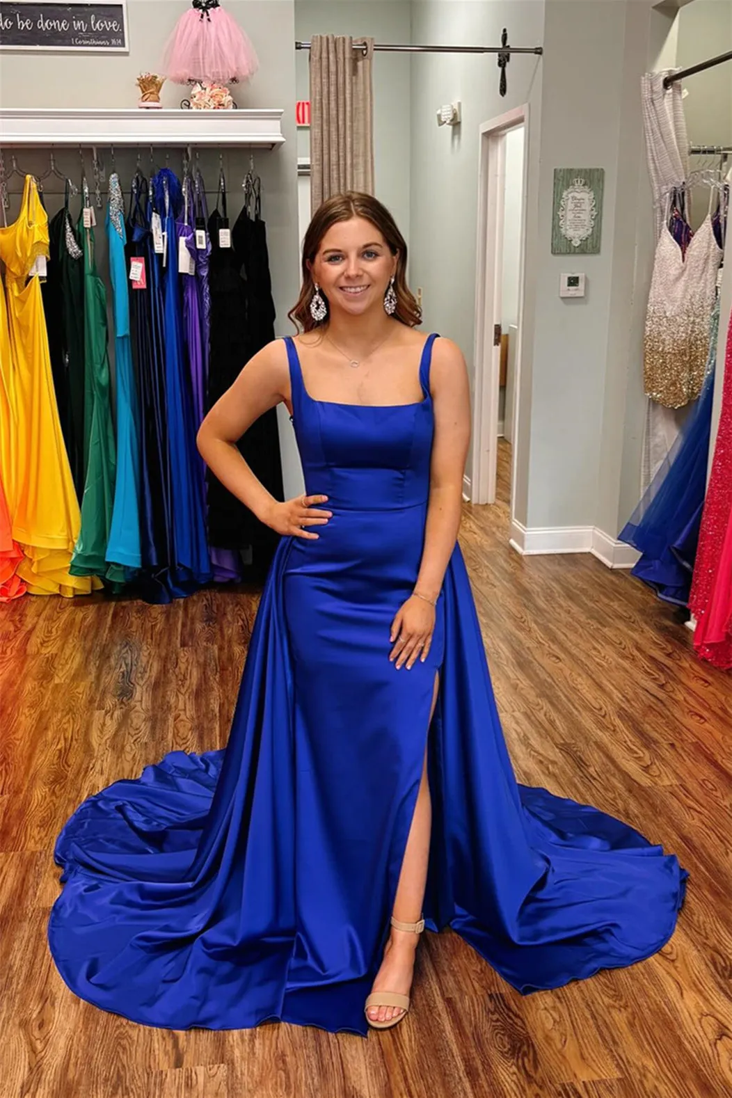 Cheap Long Mermaid Royal Blue Formal Guest Dress for Wedding sold by My Chic Dress