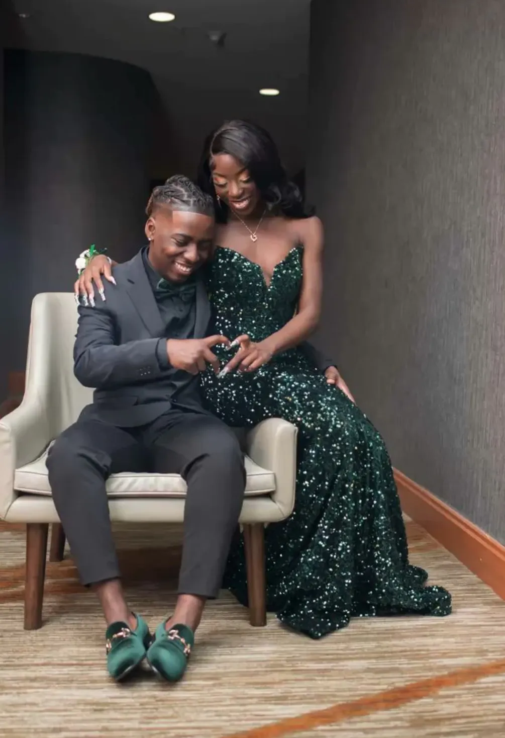 Long Sequin Prom Dress Dark Green Mermaid Formal Dresses Black Women sold by My Chic Dress product image thumbnail 2