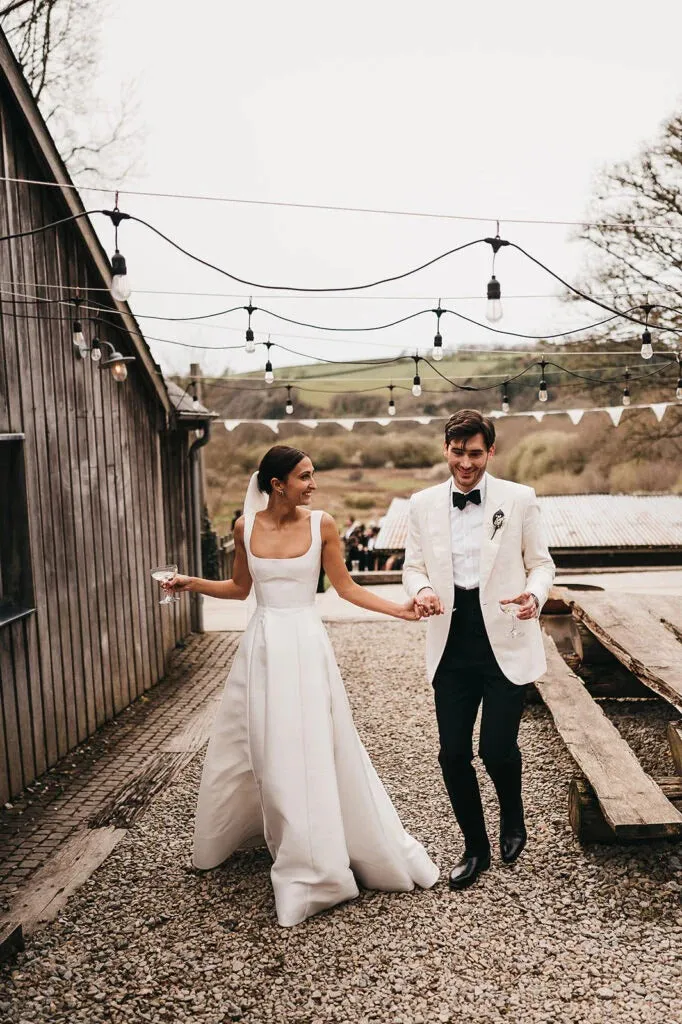 Simple Long White Satin Wedding Dresses A-Line Square Neck sold by My Chic Dress product image thumbnail 4