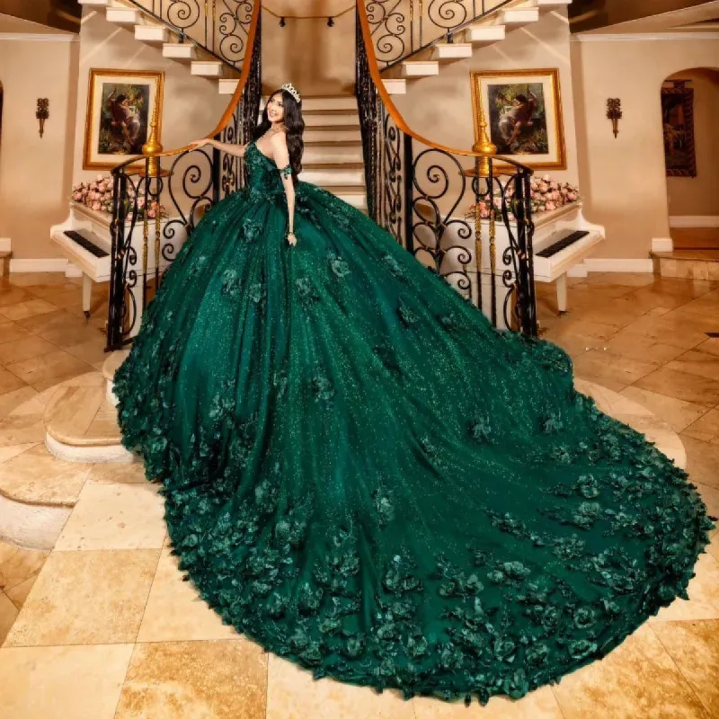 3D Flowers Emerald Green Quinceanera Dresses Ball Gown Quince Dress sold by My Chic Dress