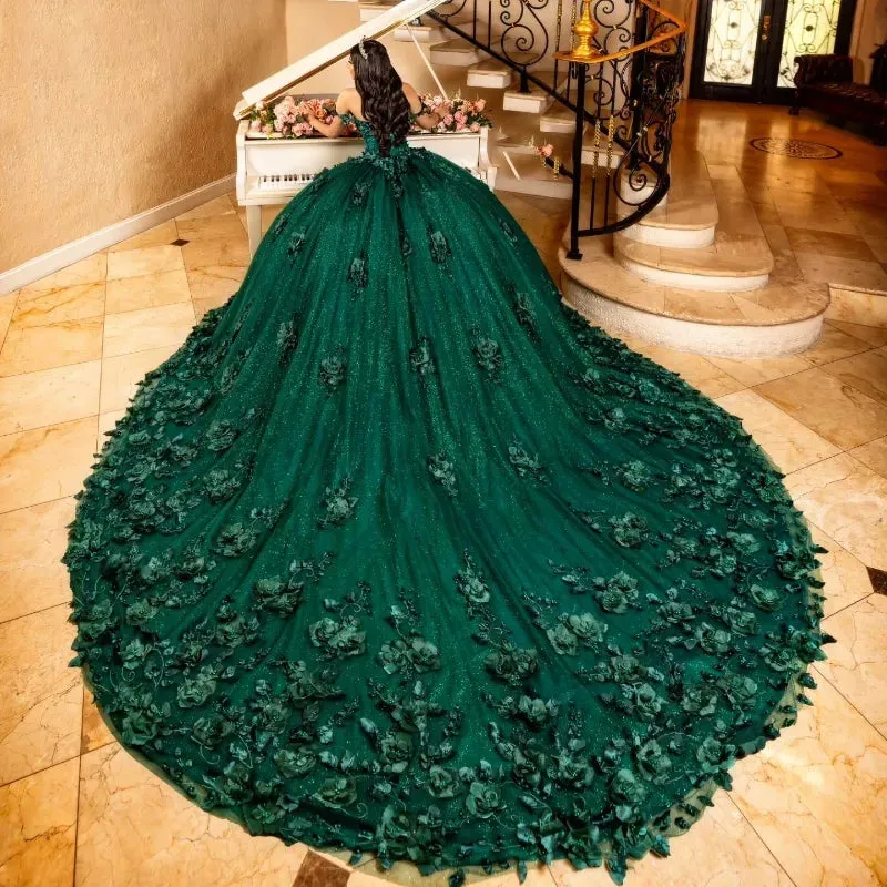 3D Flowers Emerald Green Quinceanera Dresses Ball Gown Quince Dress sold by My Chic Dress product image thumbnail 3