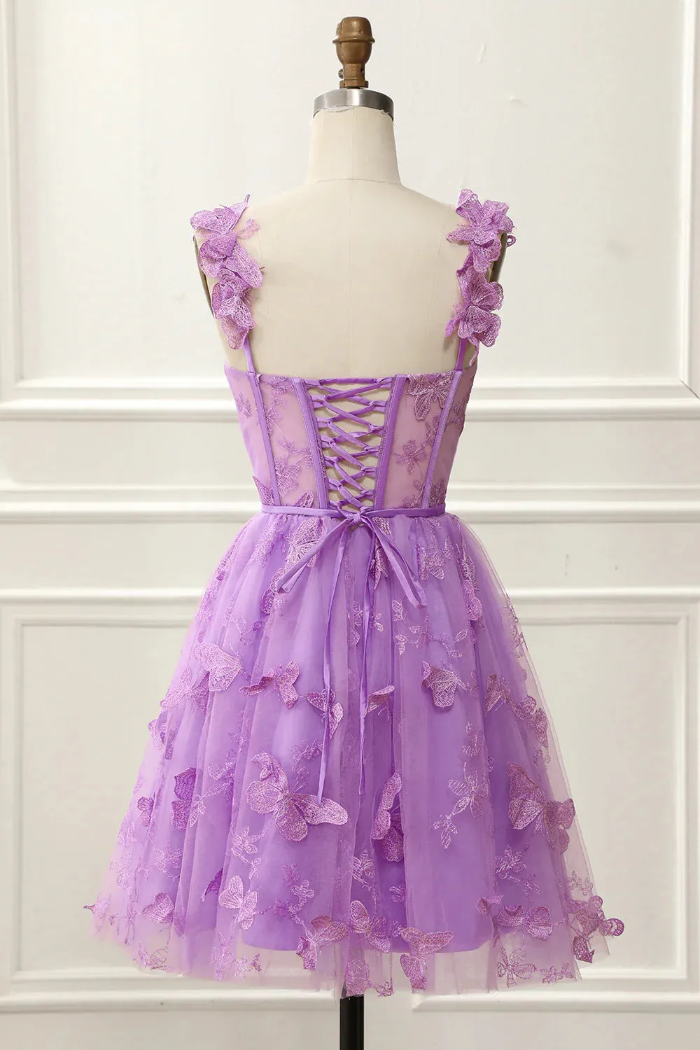 Cheap Corset A-Line Purple Homecoming Dress With Butterflies sold by My Chic Dress product image thumbnail 2