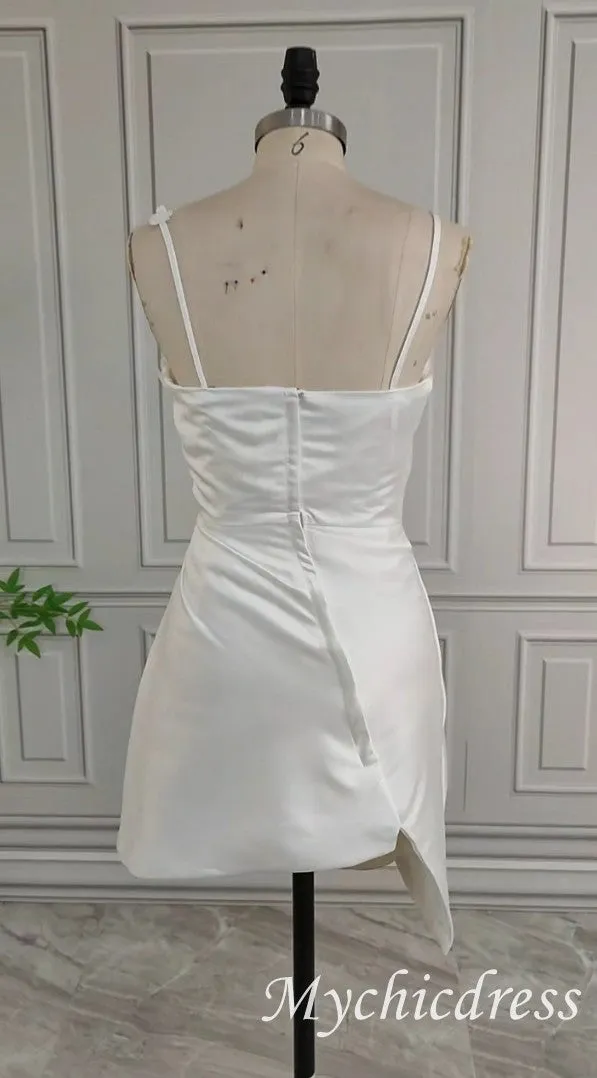 Mermaid Mini Short Wedding Dress Spaghetti Straps with Appliques sold by My Chic Dress product image thumbnail 5