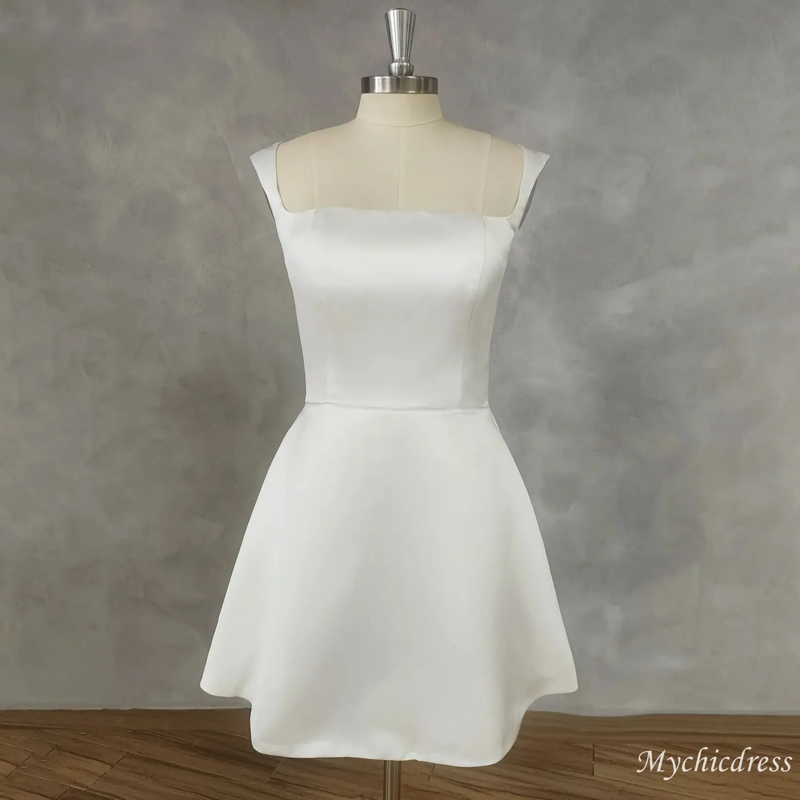 A-Line Beach Mini Wedding Dress Short Sleeveless sold by My Chic Dress