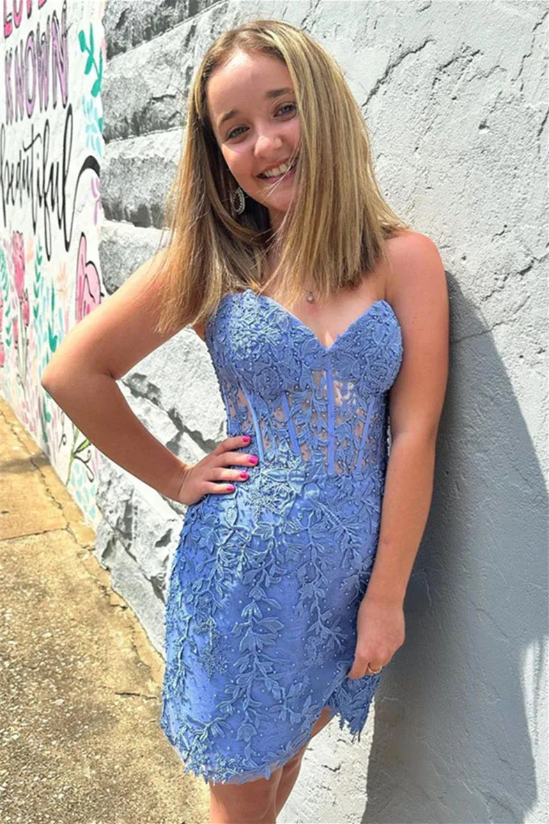 Lace Yellow Bodycon 2025 Homecoming Dresses Short Appliques Beading sold by My Chic Dress product image thumbnail 4