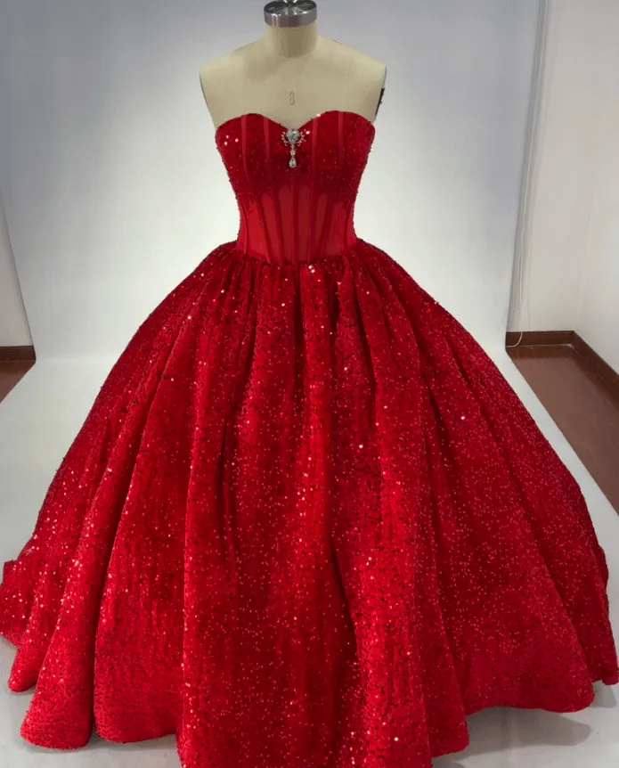 Sparkly Black Sequin Quinceanera 15 Dresses Beaded Strapless with Bow sold by My Chic Dress product image thumbnail 4