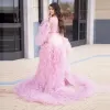 Puffy Pink Tulle Maternity Photo Shoot Women Night Robe Sleepwear Gown sold by My Chic Dress