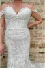 Mermaid White Off-the-Shoulder Wedding Dress Appliques sold by My Chic Dress