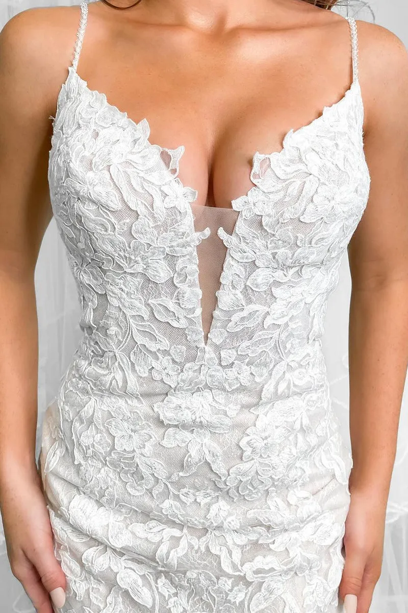 Mermaid Lace Boho Wedding Dresses Beach V Neck Sleeveless sold by My Chic Dress product image thumbnail 2