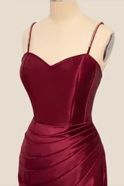 Mermaid Straps Wine Red Long Formal Dress for Wedding Guests sold by My Chic Dress product image thumbnail 4