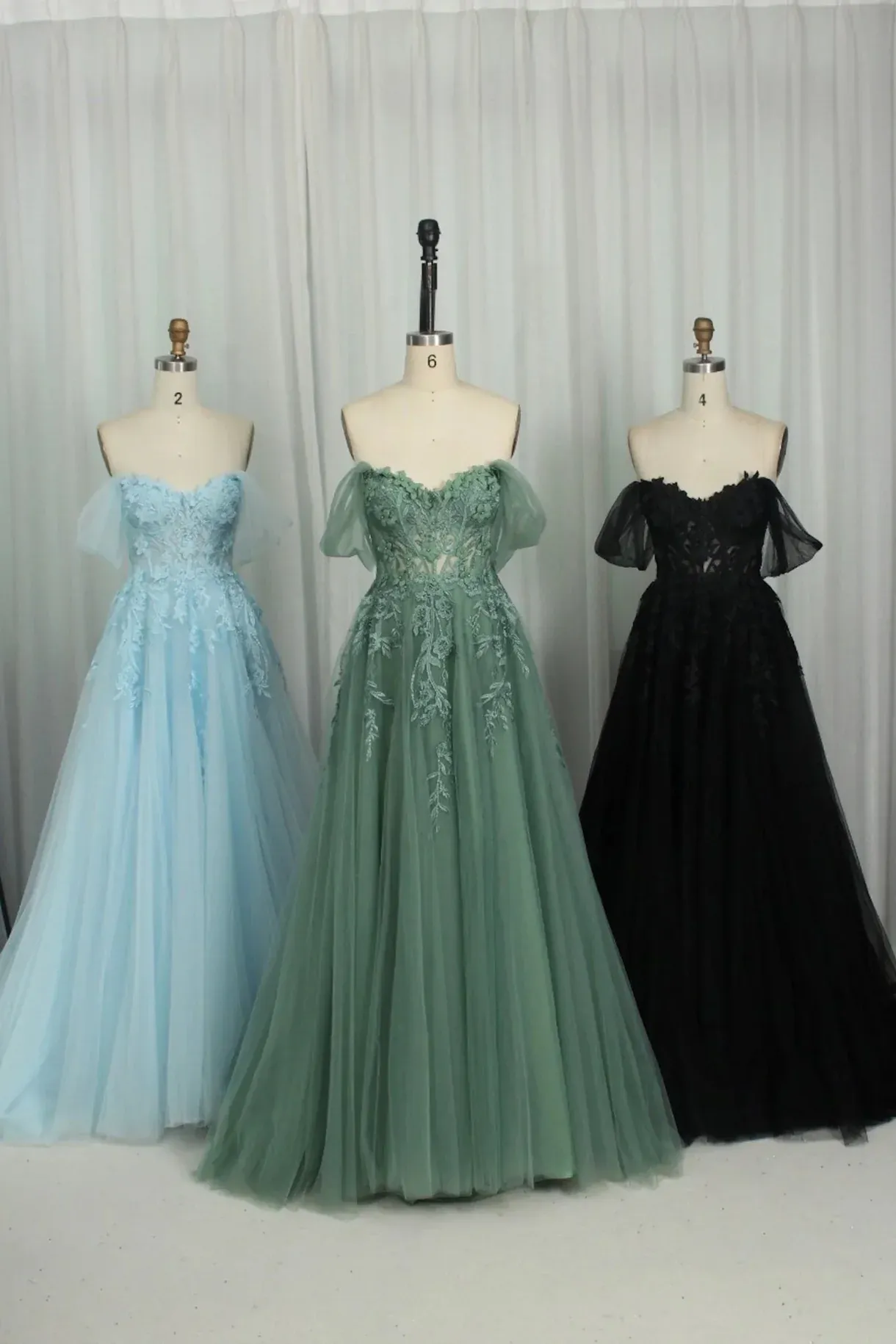 A-line Floral Sage Green Formal Dress Embroidery Strapless sold by My Chic Dress product image thumbnail 4