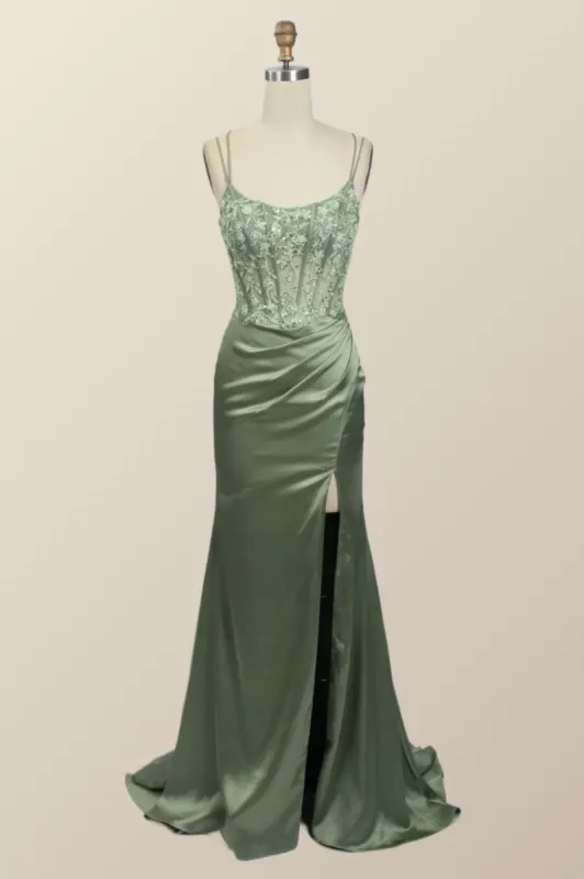 Hot Sage Green Formal Dress Lace Appliques Mermaid Graduation Dress Long sold by My Chic Dress