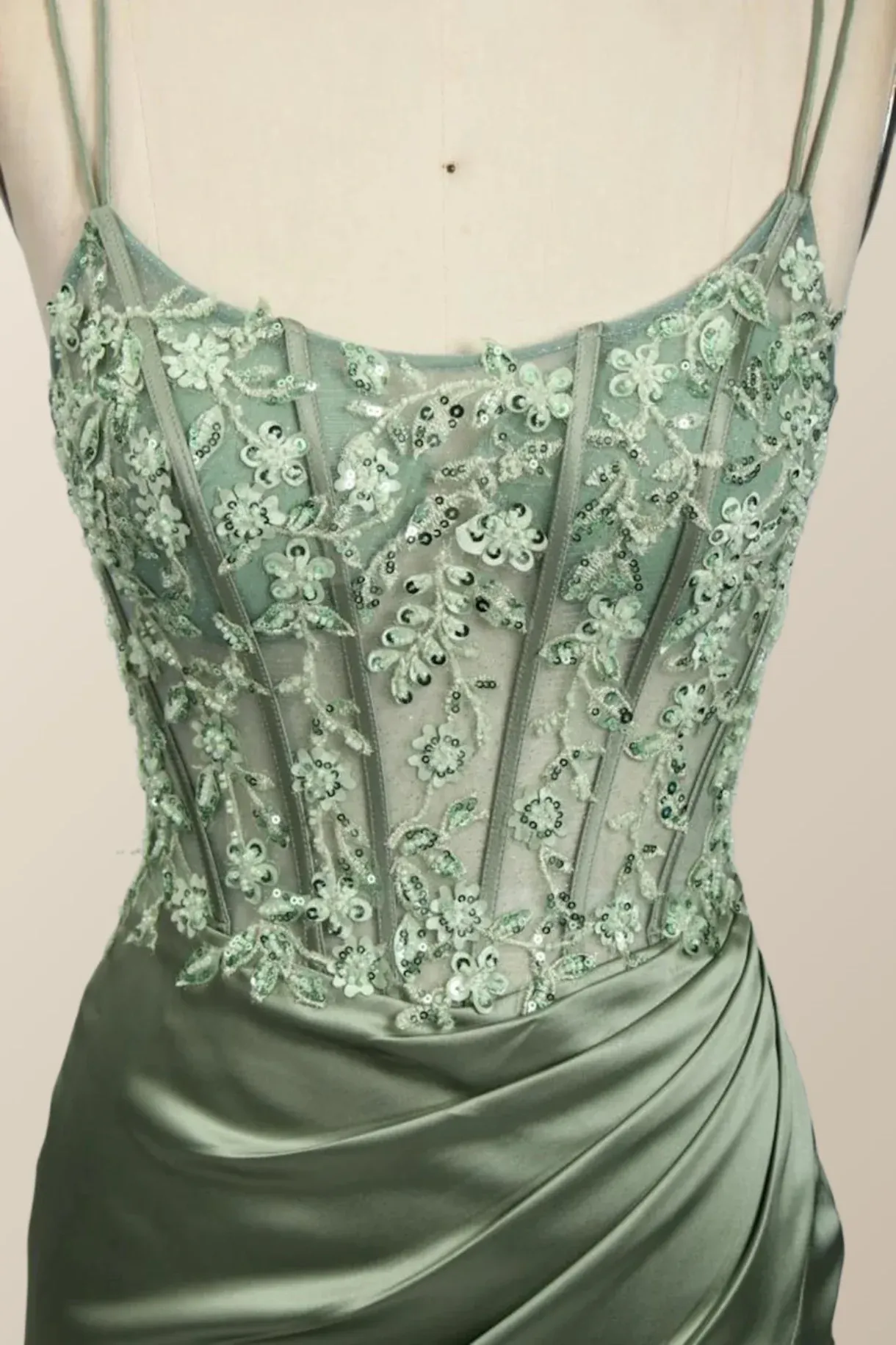 Hot Sage Green Formal Dress Lace Appliques Mermaid Graduation Dress Long sold by My Chic Dress product image thumbnail 3