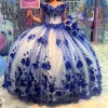 Princess Royal Blue Vestidos De 15 Quinceanera Dresses 3D Floral Crystals sold by My Chic Dress