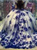 Princess Royal Blue Vestidos De 15 Quinceanera Dresses 3D Floral Crystals sold by My Chic Dress