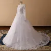 Vintage Custom Long Sleeves Lace Modest Wedding Dresses Cheap Appliques sold by My Chic Dress