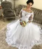 Vintage Long Sleeves Off-the-shoulder Lace Modest Wedding Dresses Discount sold by My Chic Dress