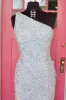 White Sequined Long Prom Dresses Mermaid One Shoulder with Slit sold by My Chic Dress
