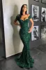Long Dark Green Sequins Prom Dresses Mermaid UK Evening Dress sold by My Chic Dress