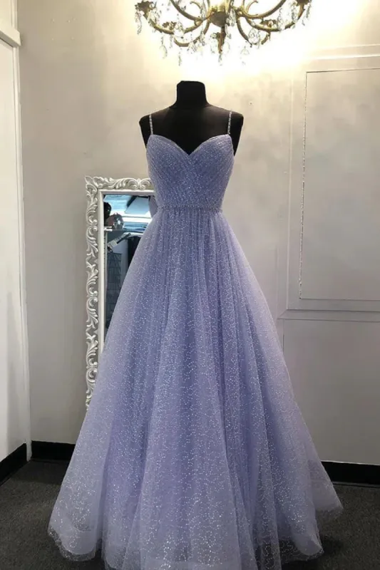 Long Sequin Lavender Sweetheart Beading Prom Dresses sold by My Chic Dress