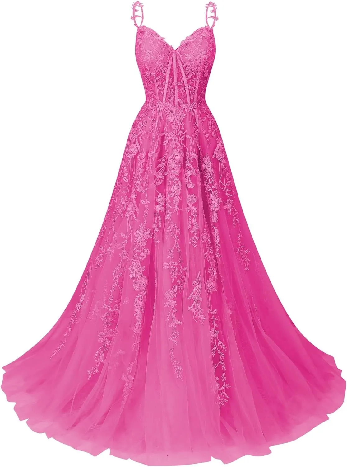 A Line 2025 Lace Violet purple Prom Dresses Lilac Long Formal Dress sold by My Chic Dress product image thumbnail 5