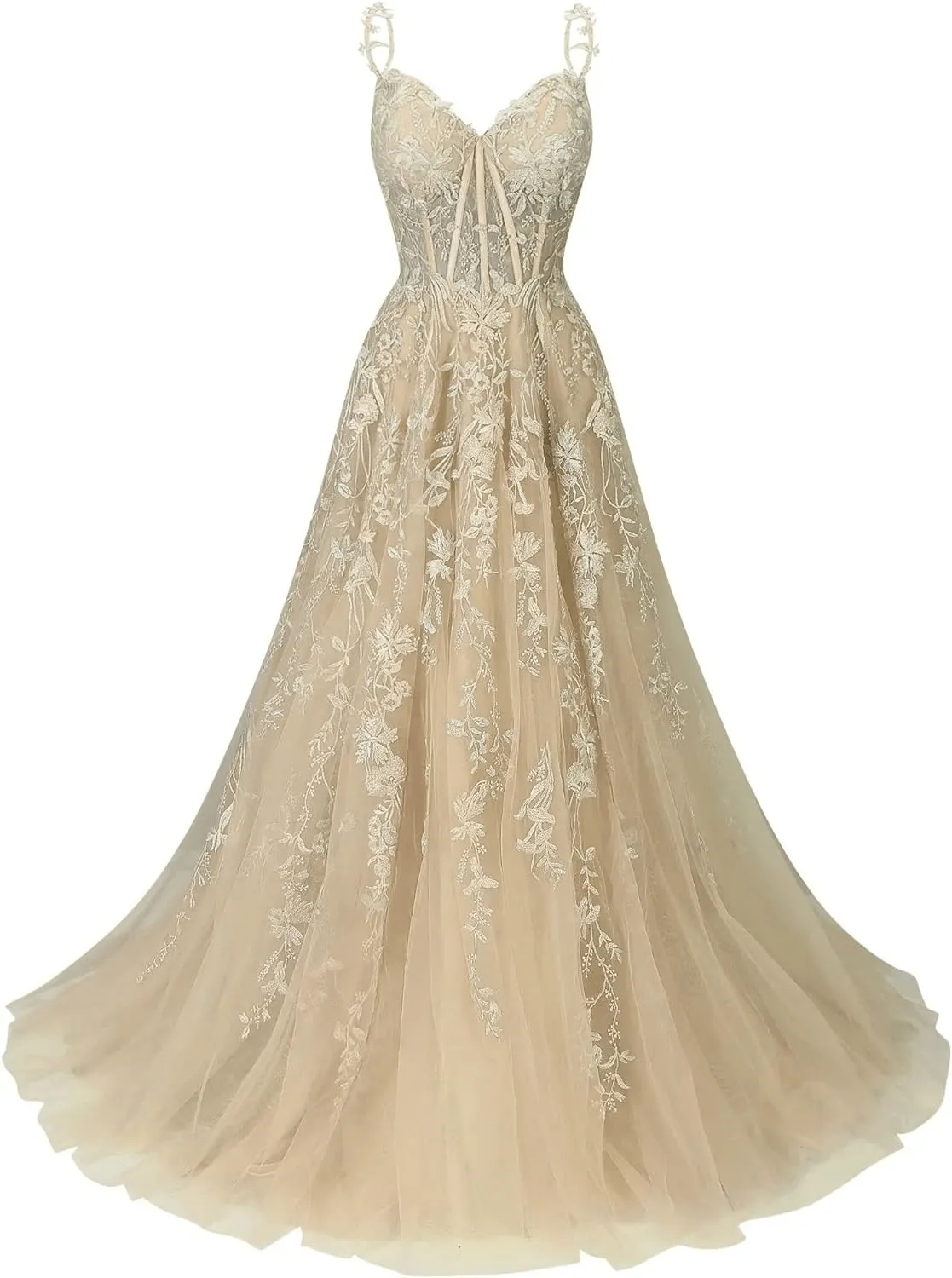 A Line 2025 Lace Violet purple Prom Dresses Lilac Long Formal Dress sold by My Chic Dress product image thumbnail 2