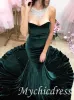 Hot Emerald Green Velvet Prom Dresses Straples Mermaid Evening Dress UK sold by My Chic Dress