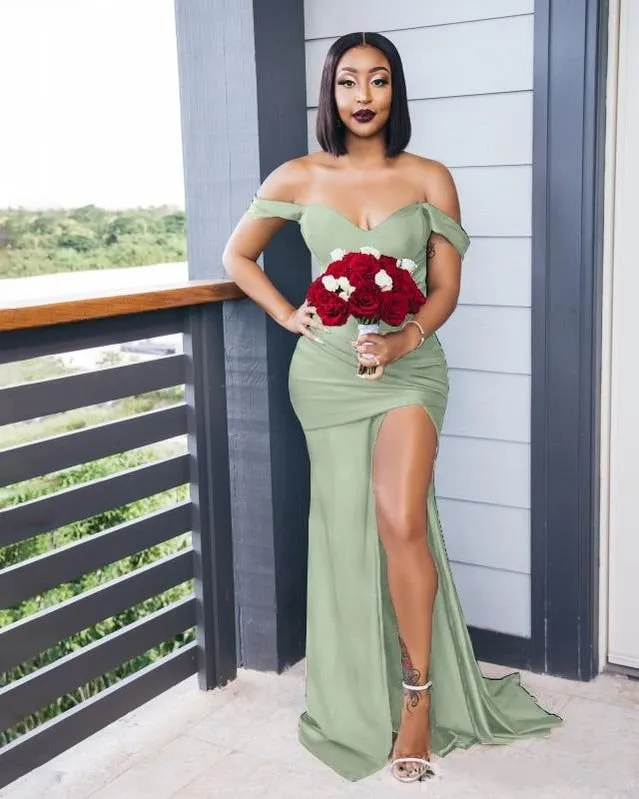 Sexy Sage Green Wedding Guest Dress Mermaid Mismatched Bridesmaid Gown Long sold by My Chic Dress product image thumbnail 5