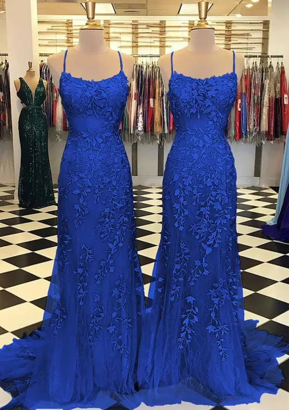 2025 Royal Blue Formal Prom Dresses Sexy Long Lace Evening Dress UK sold by My Chic Dress