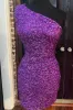 Cheap Royal Blue 2025 Homecoming Dresses Sequin One Shoulder Short Hoco Dress sold by My Chic Dress