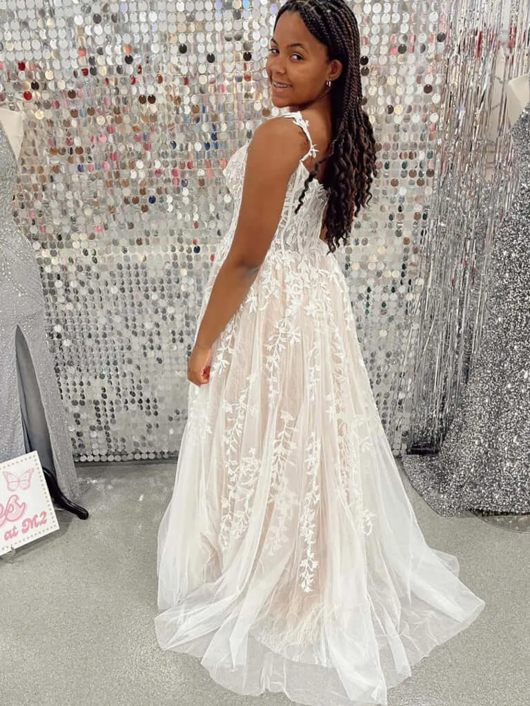 2025 Champagne Prom Dresses Long Lace Formal Evening Dresses A Line sold by My Chic Dress product image thumbnail 2