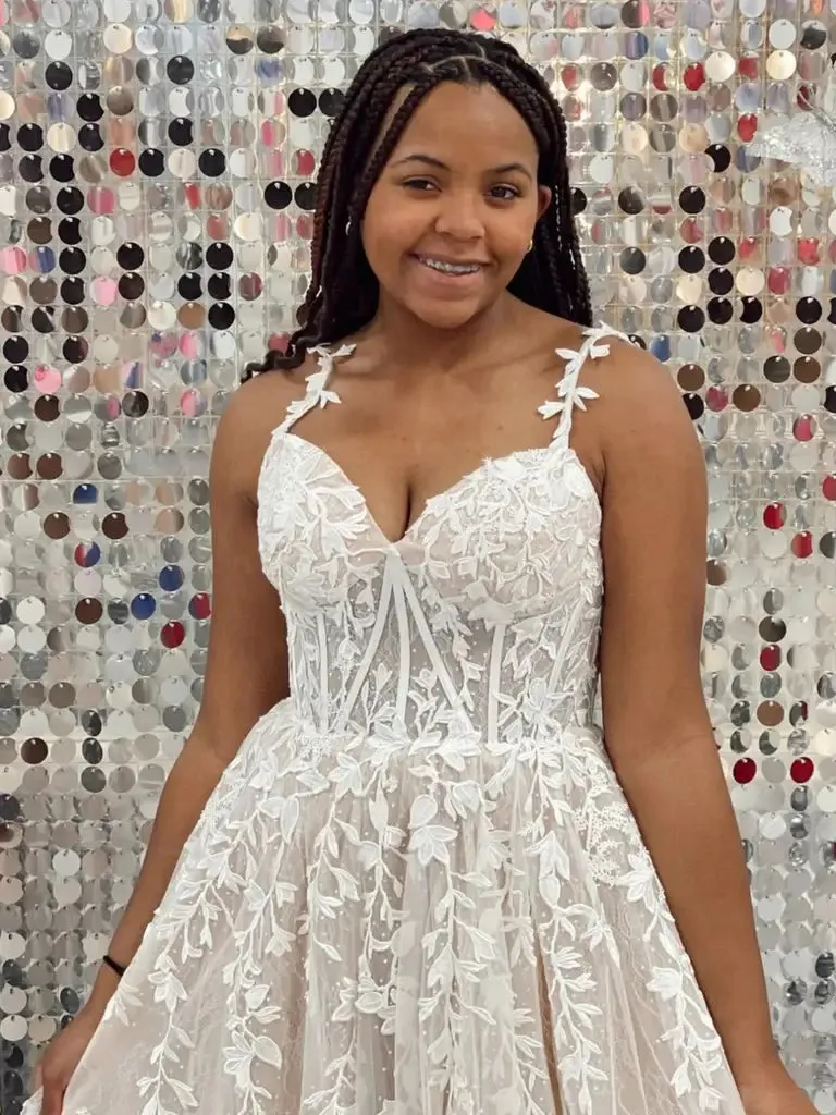 2025 Champagne Prom Dresses Long Lace Formal Evening Dresses A Line sold by My Chic Dress product image thumbnail 3