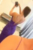Purple Sequins Mermaid Prom Dress Slit Long Evening Gown Sleeveless sold by My Chic Dress