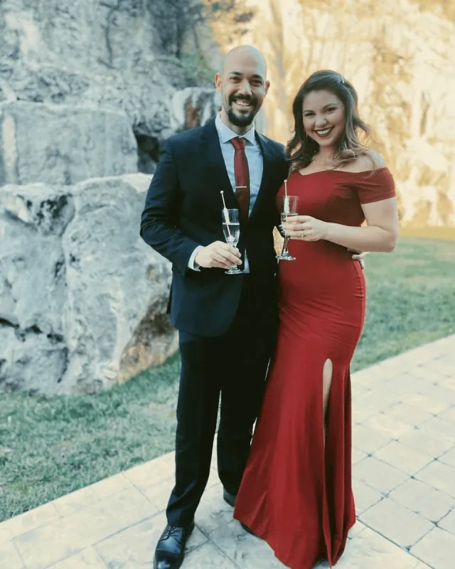 Mermaid Off the Shoulder Burgundy Wedding Guest Dress Winter with Split sold by My Chic Dress