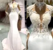High Neck Mermaid Satin Long Sleeves Lace Wedding Dresses sold by My Chic Dress
