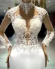 High Neck Mermaid Satin Long Sleeves Lace Wedding Dresses sold by My Chic Dress