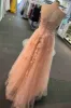 One Shoulder Flowers Lace Prom Dresses Applique Sweetheart with Split sold by My Chic Dress