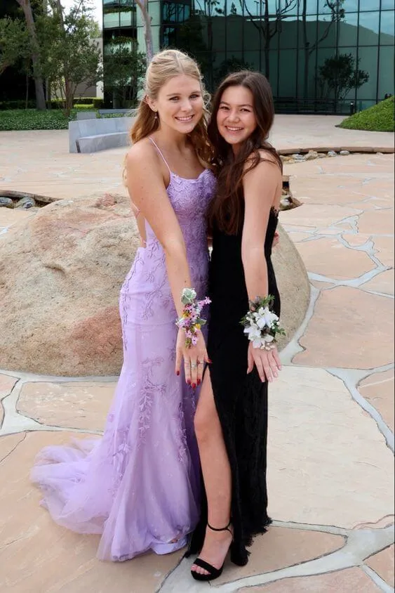 Cheap Lilac Lace Prom Dresses 2025 Mermaid Backless Violet Formal Dresses Outfits sold by My Chic Dress product image thumbnail 2