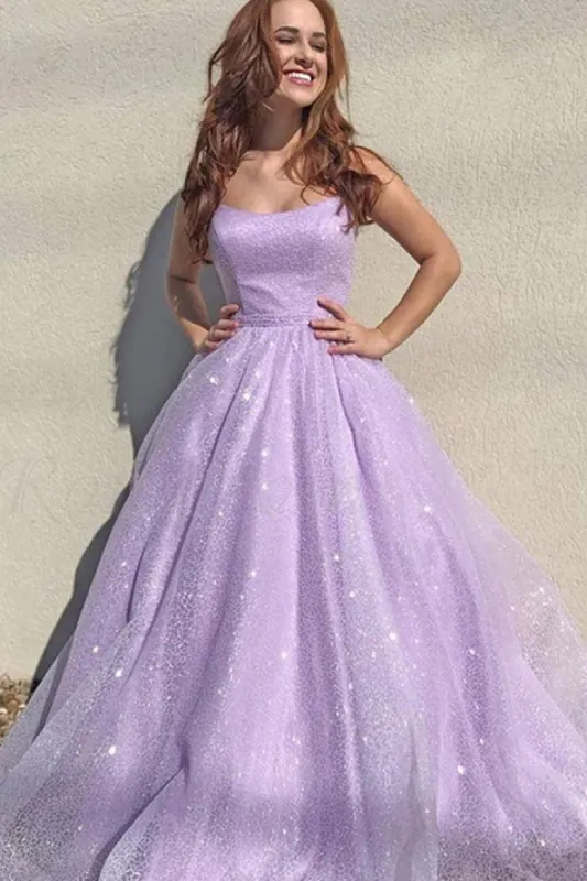 A Line 2025 Floor-length Lilac Prom Dresses Violet purple Sleeveless Long Evening Dress sold by My Chic Dress